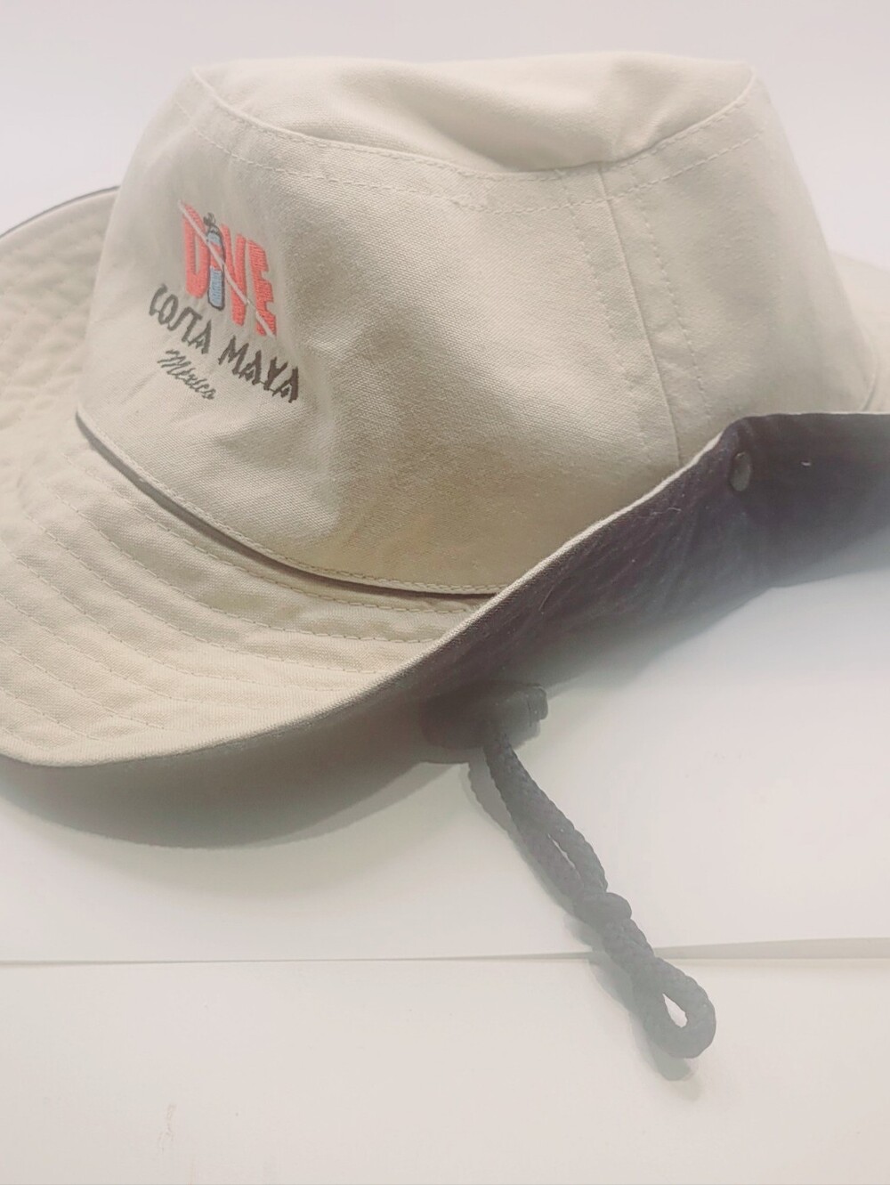 Costa Maya Dive Embroidered Bucket Hat - Cream